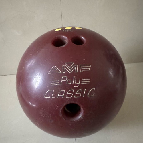 AMF bowling ball used with case, vintage, 6kg