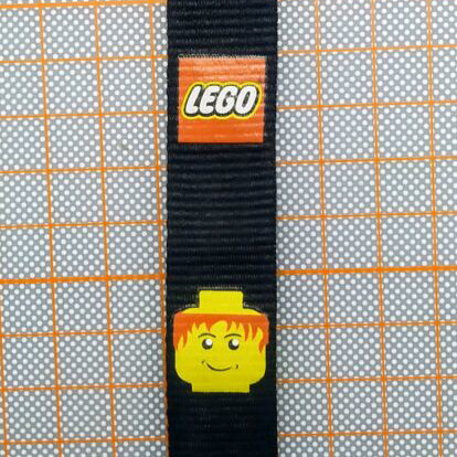 Lego lanyard rare new, black with multicolor designs