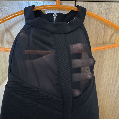 Women's Black Top with Sheer Details like new, size L
