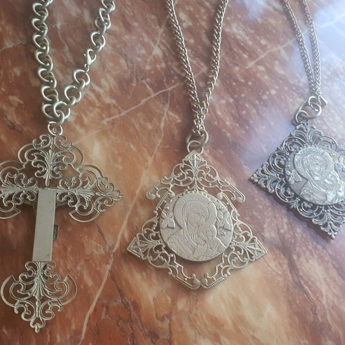 Vintage metal religious pendants and icons