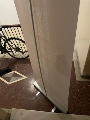 Roll up banner floor 80x200 used, lightweight aluminum