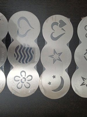 Nescafe promotional stencils set of 4 new stainless steel