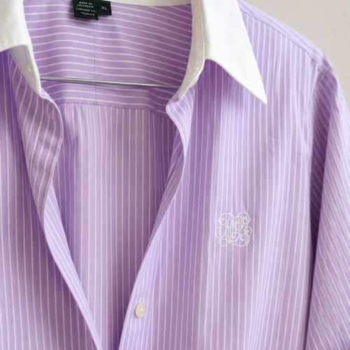 LAUREN Ralph Lauren women's striped shirt XL lilac white