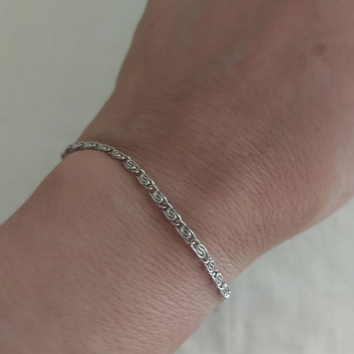 Bracelet from stainless steel like new, silver color, length 17+5 cm