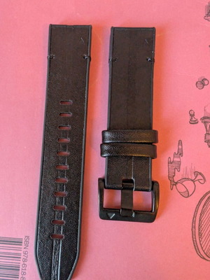 QuickFit 22mm Black Faux Leather Watch Strap New