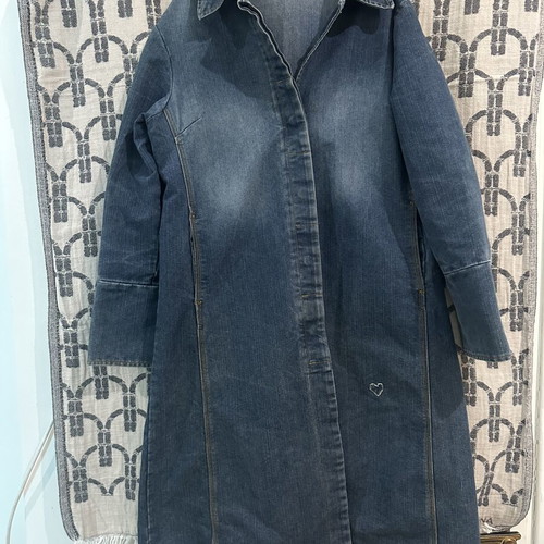 Long denim cardigan, blue, XL