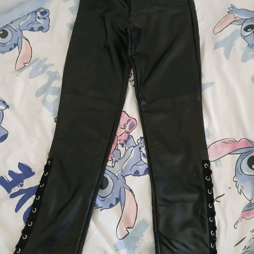 Mangano leather leggings new, elastic fit