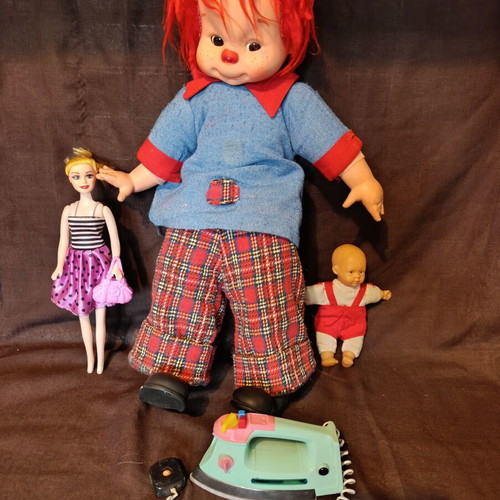 Vintage Toyse Clown Doll 1970s with Retro Toy Gift Set used