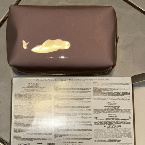 Dior make up bag, dusty pink with embossed logo
