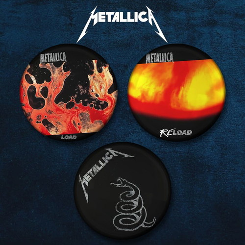 Metallica pins new, set of 3, Load Reload Black album