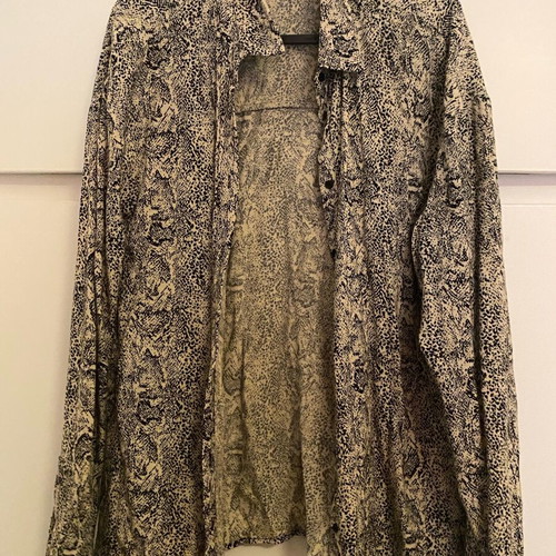 Animal print shirt used, size L, black and white
