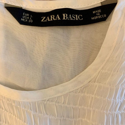 Zara Basic sleeveless women's top new, size Large, white with black detail