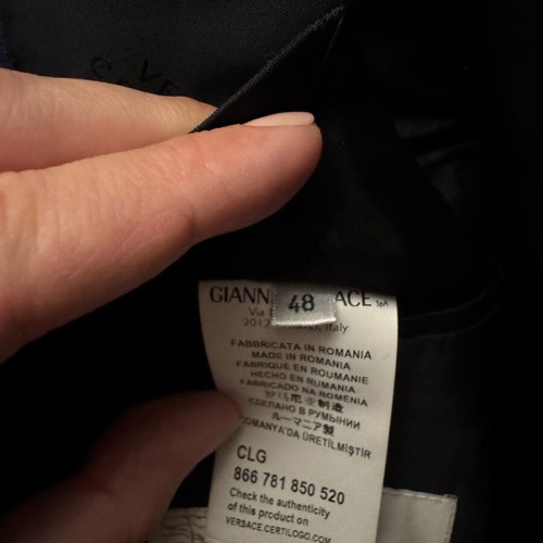 Versace coat like new, blue, 75% wool, size 48