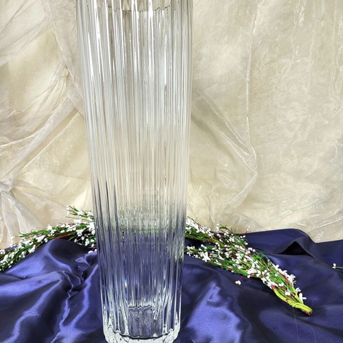 Crystal floor vase 60cm like new, vintage minimal design