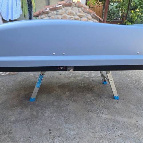 Car roof box with triple lock and two keys