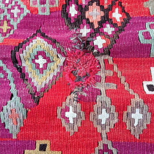 Handmade loom kilim used with beautiful patterns and vivid colors