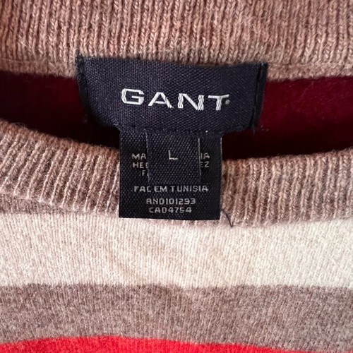 Gant 100% wool striped sweater size L like new