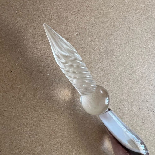 Glass writing pen with box, special stand and ink