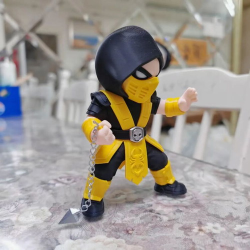 Chibi Scorpion Mortal Kombat figure, collectible gaming decor