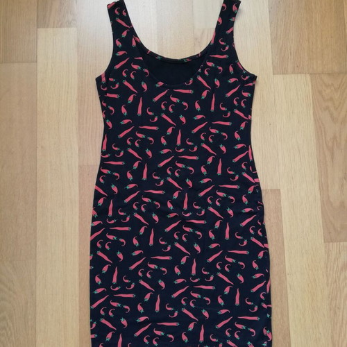 Tally Weijl sleeveless black dress with pepper pattern, like new, size 40