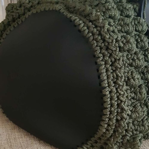 Cypress Elegance Shoulder Bag Handmade Knitted New Green