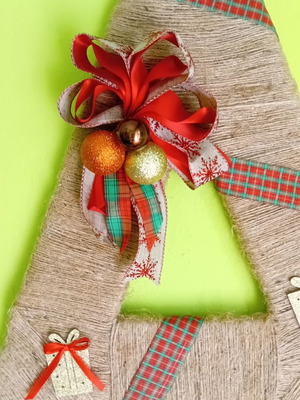 Christmas tree made of cardboard new, handmade