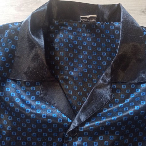 Men's satin pajamas XL new, black and blue