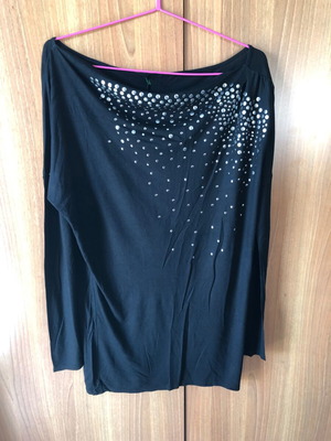 Benetton blouse new, black, size L