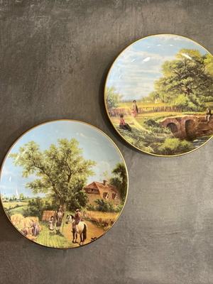 Σετ 2 πιάτα τοίχου τοπία από πορσελάνη Βαυαρίας καινούργια