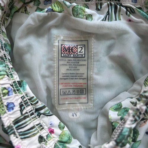 Mc2 St Barth swim shorts for boy 4 years like new, white and green