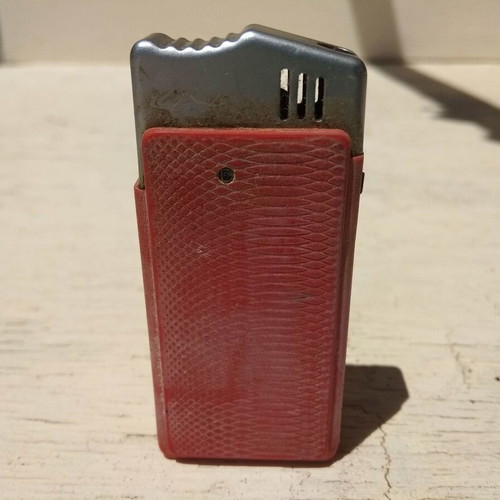 Ronson butane gas lighter used, red
