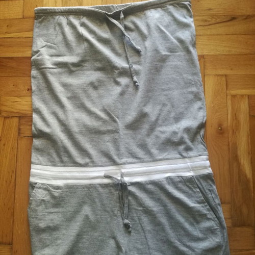 One-piece shorts jumpsuit strapless gray melange cotton like new