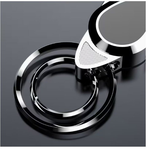Metal Citroën keychain with 2 rings carabiner new, black and silver