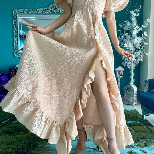Ethereal long nude dress Sister Jane new, size XS