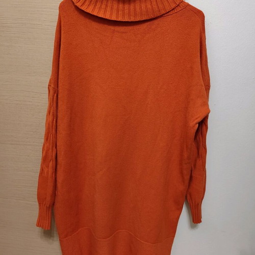 Blouse dress one size orange like new, turtleneck