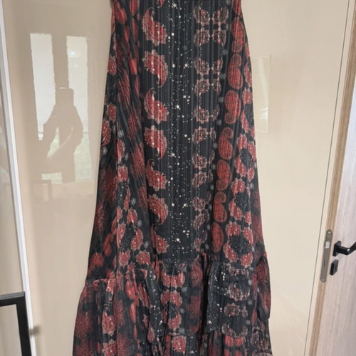 Vassia Kostara midi skirt new, black and red