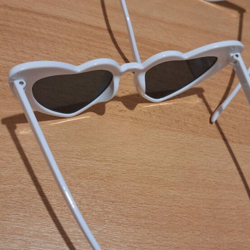 Heart-shaped sunglasses new, black and white, set of 2