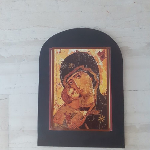 Wooden handmade religious icon new, 39x28 cm, decoupage