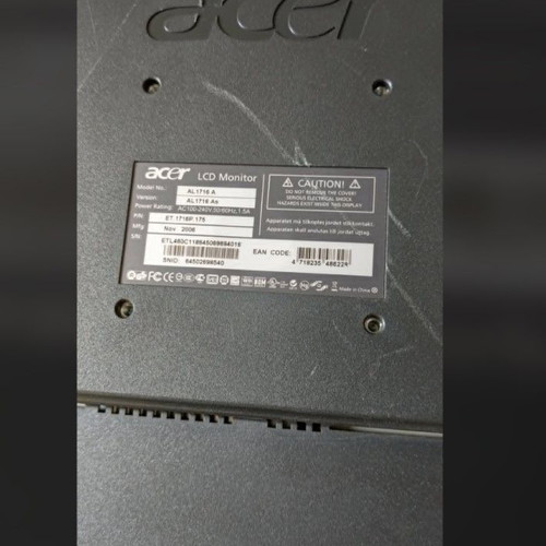 Acer AL 1716A monitor used, functional