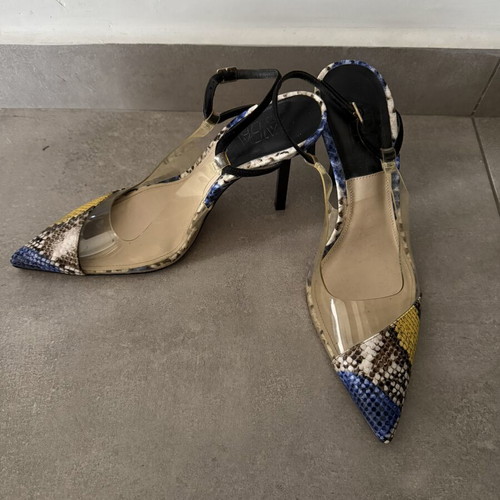 Zara heels with transparent and snake print details size 38 like new