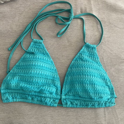 Turquoise textured bikini set size L new without tags