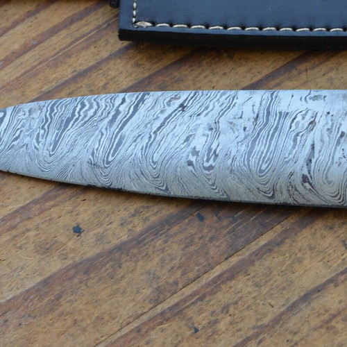 Damascus Hand Forged Vintage Kitchen Chef Knife Rose Wood Handle