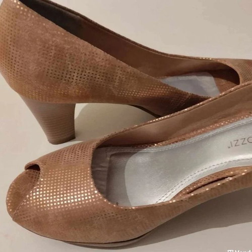 Marco Tozzi peep toe shoes like new, size 41, beige gold