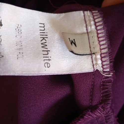 Milkwhite medium satin pants like new, purple