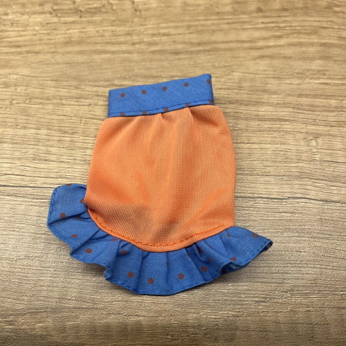 Vintage Barbie Mattel Skirt 80s/90s orange with blue ruffles like new