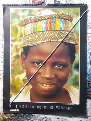 Unicef vintage calendar used with minor damages