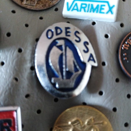 Odessa Ukraine Black Sea City Yacht Sailing Ship souvenir pin badge used