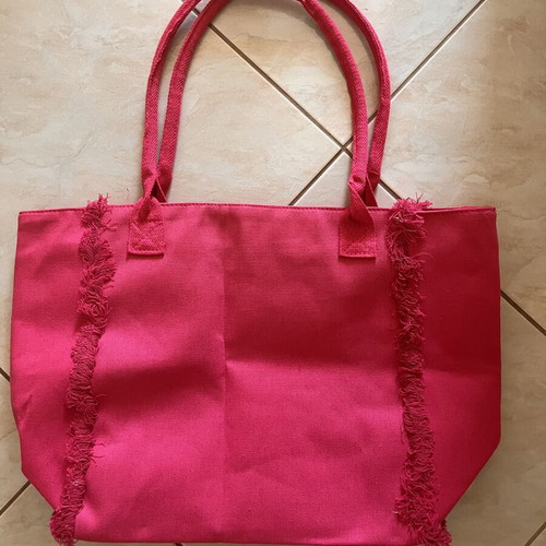 MC2 Saint Barth "Vanity" canvas tote bag, neon fuchsia