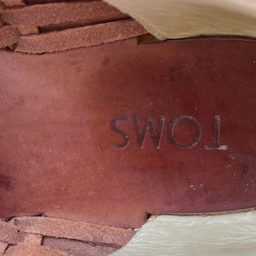 TOMS leather sandals like new, size UK10 EU44.5, brown