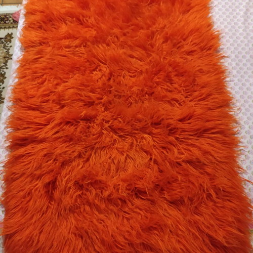 Runner rug new with long pile orange 0.80x2.50